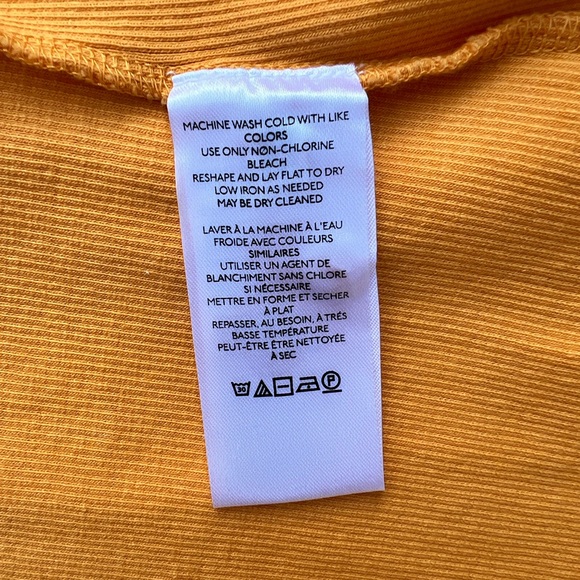 Anthropologie Maeve Ruffled Rib Halter Tank in Mango size Extra Small - NWT - Picture 15 of 16